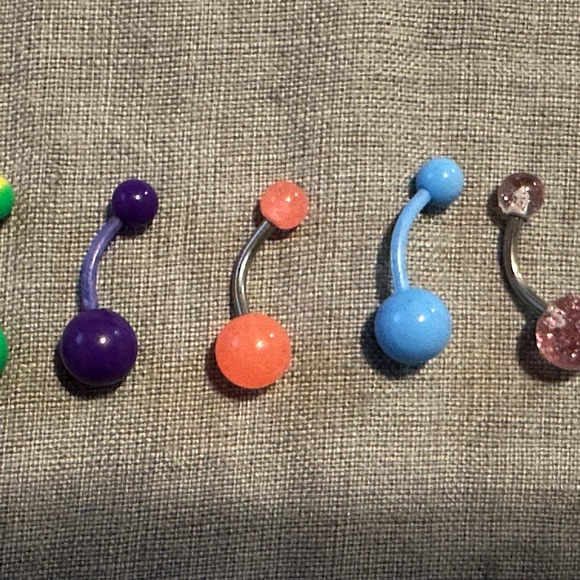 Colorful Belly Button Rings Set - Picture 3 of 3